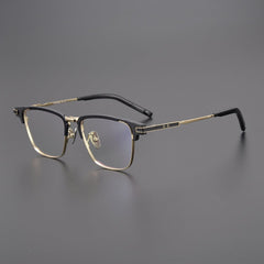 Eboney Titanium Square Glasses Frame Rectangle Frames Southood Black Gold 