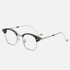 Ed Ultralight Square Half Glasses Frames Rectangle Frames Southood Black Silver 