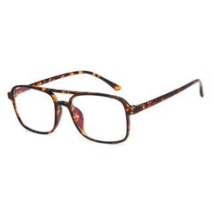 Eddie TR90 Vintage Double Beam Glasses Geometric Frames Southood Leopard 