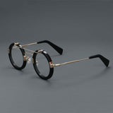 Edra Vintage Acetate Round Optical Glasses Frame Round Frames Southood Black 