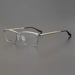 Eduardo Retro Titanium Ultra-Light Glasses Frame Rectangle Frames Southood Silver 