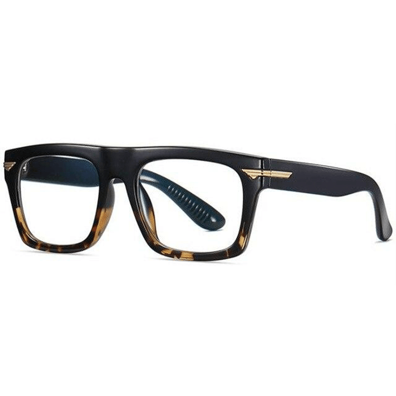Edwin Retro Square TR90 Glasses Frame Rectangle Frames Southood Black leopard 