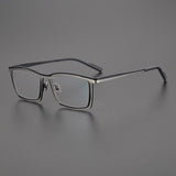 Edwy Square Titanium Glasses Frame Rectangle Frames Southood Gray Black 