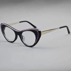 Elina Retro Cat Eye Glasses Frame Cat Eye Frames Southood Black 