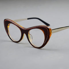 Elina Retro Cat Eye Glasses Frame Cat Eye Frames Southood Red Leopard 