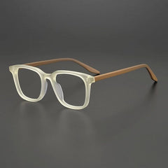 Elmer Retro Rectangle Glasses Frame Rectangle Frames Southood Beige Tea 