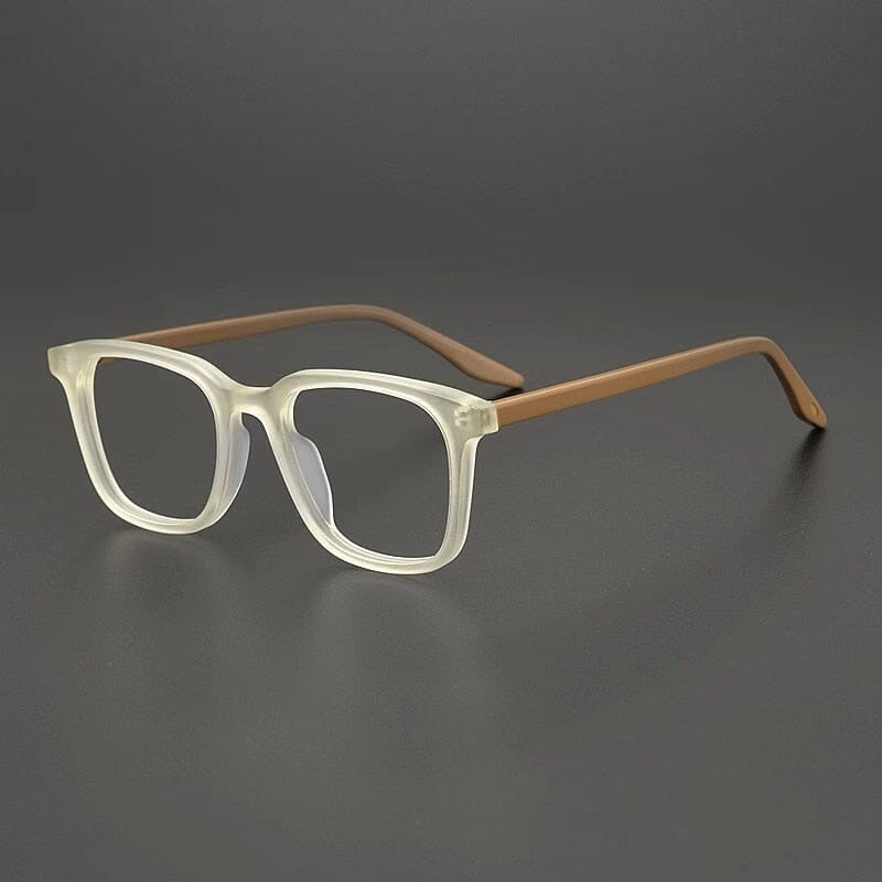 Elmer Retro Rectangle Glasses Frame Rectangle Frames Southood BeigeTea 