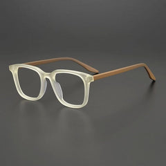 Elmer Retro Rectangle Glasses Frame Rectangle Frames Southood BeigeTea 
