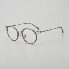 Elvey Vintage Titanium Glasses Frame Round Frames Southood Grey 