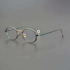 Eneti Vintage Oval Glasses Frame Round Frames Southood Gold green 