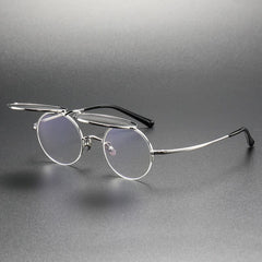 Esmund Titanium Round Glasses Frame Round Frames Southood Silver 