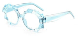Ethel Fashion Glasses Frame oval frame Southood blue without lens 
