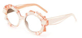 Ethel Fashion Glasses Frame oval frame Southood milk white without lens 