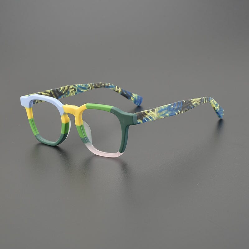 Euen Acetate Rectangle Glasses Frame Rectangle Frames Southood Matte Blue Green 