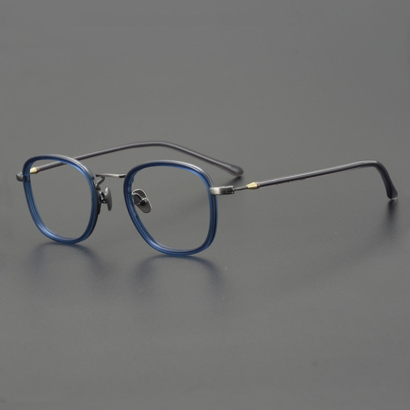 Faaiz Vintage Acetate Eyeglasses Frame Rectangle Frames Southood Blue 