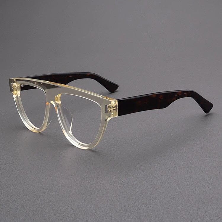 Fabia Vintage Acetate Glasses Frame Aviator Frames Southood Yellow Leopard 