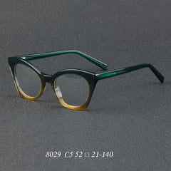 Fabia Vintage Cat Eye Acetate Glasses Frame Cat Eye Frames Southood C5GreenYellow 