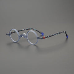 Faer Small Round Acetate Glasses Frame Round Frames Southood Clear Blue 