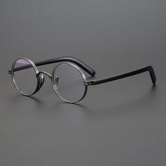 Farid Handmade Round Glasses Frame Round Frames Southood Black gun 
