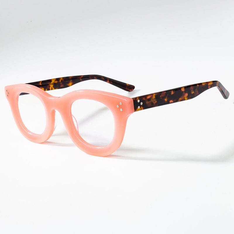 Farran Retro Acetate Glasses Frame Cat Eye Frames Southood Pink Leopard 