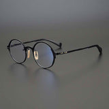 Farrell Round Retro Titanium Glasses Frame Round Frames Southood Black 