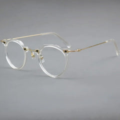 Faye Acetate Titanium Glasses Frame Round Frames Southood Clear 