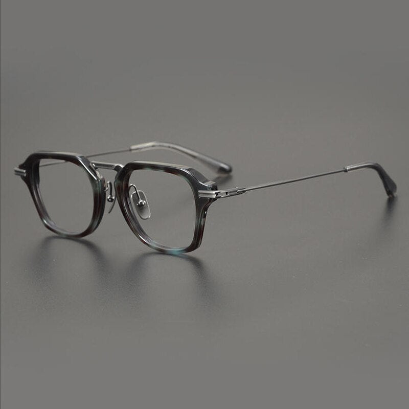 Fezell Titanium Acetate Eyeglasses Frame Rectangle Frames Southood Splicing 