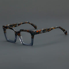 Filice Vintage Acetate Glasses Frame Rectangle Frames Southood Gray Leopard 