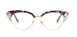 Fiona Cat Eye Glasses Frame Browline Frames Southood C1 flower clear 