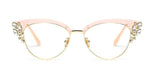 Fiona Cat Eye Glasses Frame Browline Frames Southood C3 pink clear 