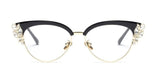 Fiona Cat Eye Glasses Frame Browline Frames Southood C5 black clear 