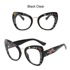 Flossie Cat Eye Glasses Frame Cat Eye Frames Southood black clear 