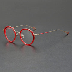 Flynn Acetate Titanium Glasses Frame Oval Frames Southood Red 