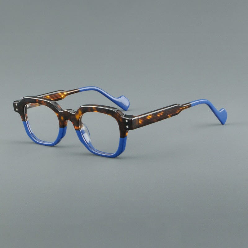 Ford Vintage Rectangle Acetate Glasses Frame Rectangle Frames Southood Leopard Blue 