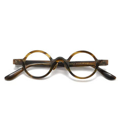 Fox Vintage Acetate Glasses Frame Round Frames Southood Yellow Stripe 