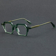Frayn Vintage Acetate Glasses Frame Geometric Frames Southood C3 Green 