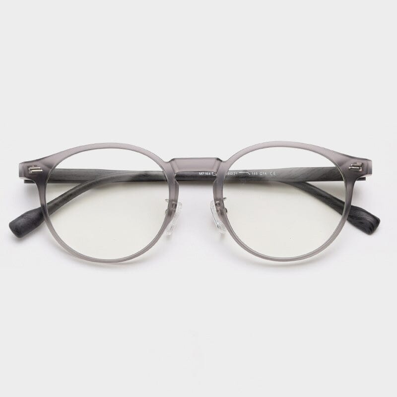 Freda Retro Round Wood Grain Leg Glasses Frame Round Frames Southood 