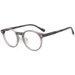 Freda Retro Round Wood Grain Leg Glasses Frame Round Frames Southood Gray-wood grain 