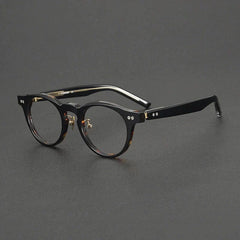 Fritz Vintage Acetate Glasses Frame Round Frames Southood Black Tortoiseshell Gold 
