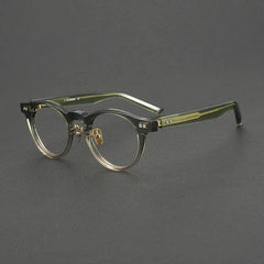 Fritz Vintage Acetate Glasses Frame Round Frames Southood Green Gradient Tea Gold 