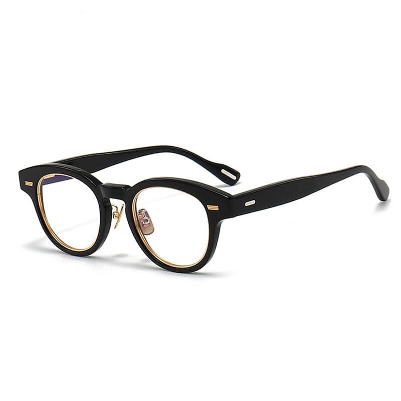 Fujita Retro Acetate Glasses Frame Cat Eye Frames Southood Black 