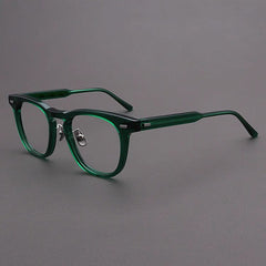 Fujita Retro Acetate Glasses Frame Oval Frames Southood Green 