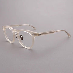 Fujita Retro Acetate Glasses Frame Oval Frames Southood Matte Yellow 