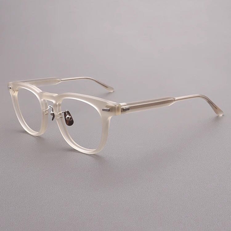Fujita Retro Acetate Glasses Frame Oval Frames Southood Matte Yellow 