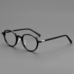 Garfia TR90 Vintage Eyeglass Frame Oval Frames Southood Bright Black 