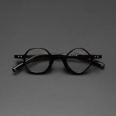 Gary Retro Asymmetric Acetate Frame Round Frames Southood Black 