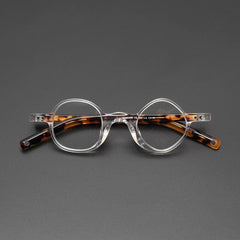 Gary Retro Asymmetric Acetate Frame Round Frames Southood Clear 