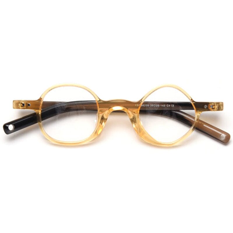 Gary Retro Asymmetric Acetate Frame Round Frames Southood Yellow 