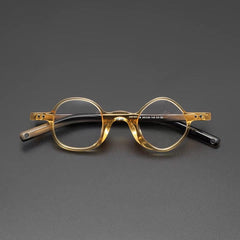 Gary Retro Asymmetric Acetate Frame Round Frames Southood Yellow 