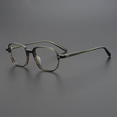 Geary Vintage Acetate Glasses Frame Rectangle Frames Southood Green Stripes 
